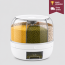 Dispenser Giratório de Alimentos 6 Divisões – Organizador de Grãos, Cereais e Temperos com Tampa Hermética
