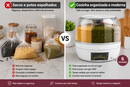 Kit 2 Dispensers - 1 Organizadores de Alimentos 5kg + 1 Giratório 360° 6 Divisões para Grãos e Cereais