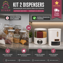 Kit 2 Dispensers - 1 Organizadores de Alimentos 5kg + 1 Giratório 360° 6 Divisões para Grãos e Cereais
