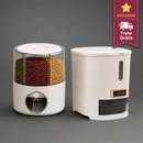 Kit 2 Dispensers - 1 Organizadores de Alimentos 5kg + 1 Giratório 360° 6 Divisões para Grãos e Cereais