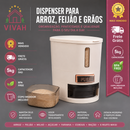 Dispenser para Arroz Feijão e Grãos 5kg com Copo Medidor BPA Free Organizador de Cozinha