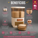 Dispenser para Arroz Feijão e Grãos 5kg com Copo Medidor BPA Free Organizador de Cozinha