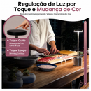 Luminária de Mesa LED Touch Recarregável Premium – 3 Tons de Luz com Brilho Ajustável