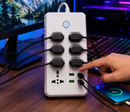 Filtro de Linha 7 Tomadas com 4 USB – Proteção, Organização e Carregamento Rápido