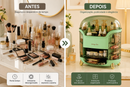 ORGANIZADOR DE COSMÉTICOS PREMIUM COM GAVETAS E TAMPA TRANSPARENTE