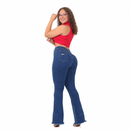 KIT 3 CALÇAS JEANS FLARE FEMININA CÓS ALTO LEVANTA BUMBUM COM LYCRA