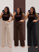 Calça Pantalona Canelada Feminina – Elegância e Conforto para Todos os Momentos