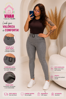 Calça Skinny Cintura Alta com Cinto | Elegância e Conforto