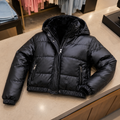 Jaqueta Puffer Feminina em Couro Premium – Elegância e Proteção Térmica