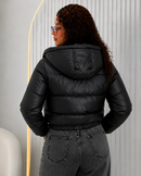 Jaqueta Puffer Feminina em Couro Premium – Elegância e Proteção Térmica