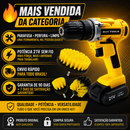 Parafusadeira e Furadeira de Impacto 21V com Kit de Escovas de Limpeza e Maleta Completa