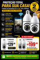 Câmera de Segurança WiFi 360° Tipo Lâmpada 📷 Proteção Total com Controle pelo Celular 🔒 Instalação Fácil Sem Fio