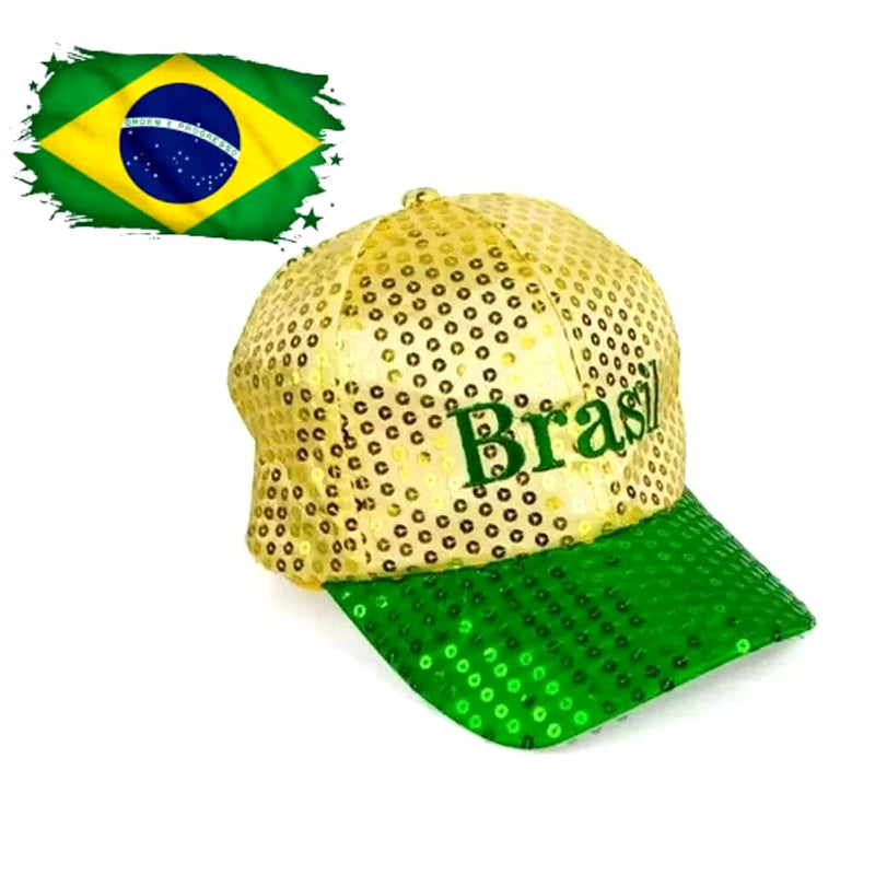 Boné de Lantejoulas Brasil Copa 2026Boné de Lantejoulas do Brasil – Brilho, Estilo e Torcida 🇧🇷✨