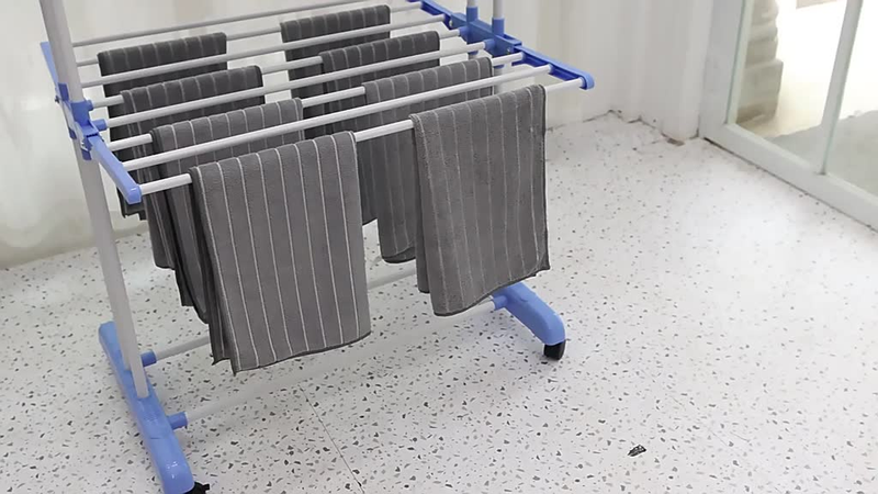 Varal Chão 3 Andares Roupa 4 Rodas Dobrável Reforçado