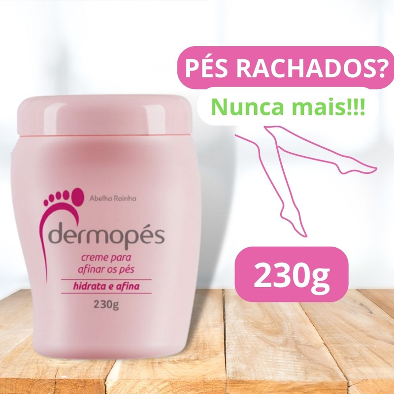 Creme Para Afinar Os Pés Dermopés 230g Hidrata E Afina Abelha Rainha