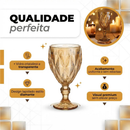 Jogo de Taça Diamante Copo Vidro Transparente Taças Abacaxi Gourmet Bico De Jaca 330ml