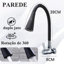 Torneira Gourmet Flexível 360° com Mangueira de Silicone e Bica Cromada