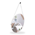 Espelho Adnet Redondo 40cm com Alça de Couro – Decorativo Premium para Sala, Quarto e Banheiro