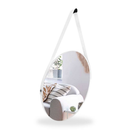 Espelho Adnet Redondo 40cm com Alça de Couro – Decorativo Premium para Sala, Quarto e Banheiro