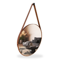 Espelho Adnet Redondo 40cm com Alça de Couro – Decorativo Premium para Sala, Quarto e Banheiro