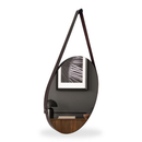 Espelho Adnet Redondo 40cm com Alça de Couro – Decorativo Premium para Sala, Quarto e Banheiro