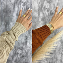 CARDIGAM Feminino de Tricô Manga Longa Trança Sobretudo Inverno Tecido Grosso Casaco Longo Max Kimo