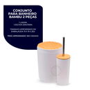 Kit Banheiro Completo 6 Peças com Lixeira e Detalhes em Bambu Luxo Moderno