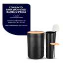 Kit Banheiro Completo 6 Peças com Lixeira e Detalhes em Bambu Luxo Moderno