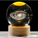 Luminária Globo LED 3D em Cristal | Lua, Via Láctea e Sistema Solar