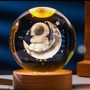 Luminária Globo LED 3D em Cristal | Lua, Via Láctea e Sistema Solar