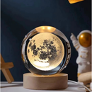 Luminária Globo LED 3D em Cristal | Lua, Via Láctea e Sistema Solar