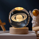 Luminária Globo LED 3D em Cristal | Lua, Via Láctea e Sistema Solar