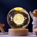 Luminária Globo LED 3D em Cristal | Lua, Via Láctea e Sistema Solar