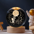 Luminária Globo LED 3D em Cristal | Lua, Via Láctea e Sistema Solar