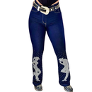 Calça Jeans Feminina Flare Country Rodeio de Luxo com Strass – Cintura Alta com Lycra