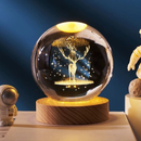 Luminária Globo LED 3D em Cristal | Lua, Via Láctea e Sistema Solar