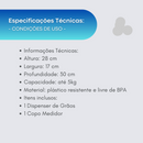 Kit Dispenser Arroz Grãos Cereais Organizador Alimentos 5kg Armazenamento Pote para Cozinha + Copo