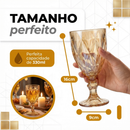Jogo de Taça Diamante Copo Vidro Transparente Taças Abacaxi Gourmet Bico De Jaca 330ml