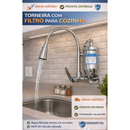 Torneira Filtro p/ Cozinha Cromada Parede purificador Inox Gourmet Cromada Refil Carvão Ativado