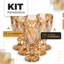 Jogo de Taça Diamante Copo Vidro Transparente Taças Abacaxi Gourmet Bico De Jaca 330ml
