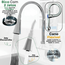 Torneira Filtro Cozinha Inox Cromado purificador Vela Carvão Ativado bancada bica Flexivel 2 jatos