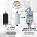 Torneira Filtro Cozinha Inox Cromado purificador Vela Carvão Ativado bancada bica Flexivel 2 jatos