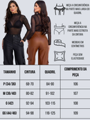 Calça Pantalona Wide Leg Reta Cargo Couro Fake Cintura Alta Moda Gringa Bolso Lateral