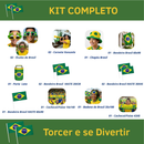 Kit Torcida Brasil Completo 🇧🇷 | Bandeira + Vuvuzela + Chapéu + Óculos + Cachecol