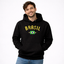 Moletom Brasil Premium Flanelado Inverno Capuz Blusa de Frio Unissex Confortável Forrado Peluciado