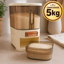 Dispenser para Arroz Feijão e Grãos 5kg com Copo Medidor BPA Free Organizador de Cozinha