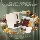 Kit 2 Dispenser - Giratorio 6 Divisorias + Dispenser 5kg Para Arroz Cereal Raçao Oganizar Armazenar Alimentos Com Copo