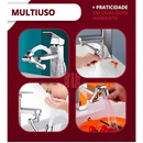 Adaptador de Torneira Articulado Extensor 3 Pontos de Articulação Flexivel Giram 360 Graus Banheiro Lavanderia Cozinha