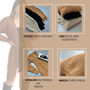 CARDIGAM Feminino de Tricô Manga Longa Trança Sobretudo Inverno Tecido Grosso Casaco Longo Max Kimo