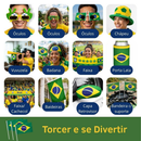 Combo Torcida Brasil Kit Completo Copa do Mundo Bandeiras Corneta Chapéu Óculos